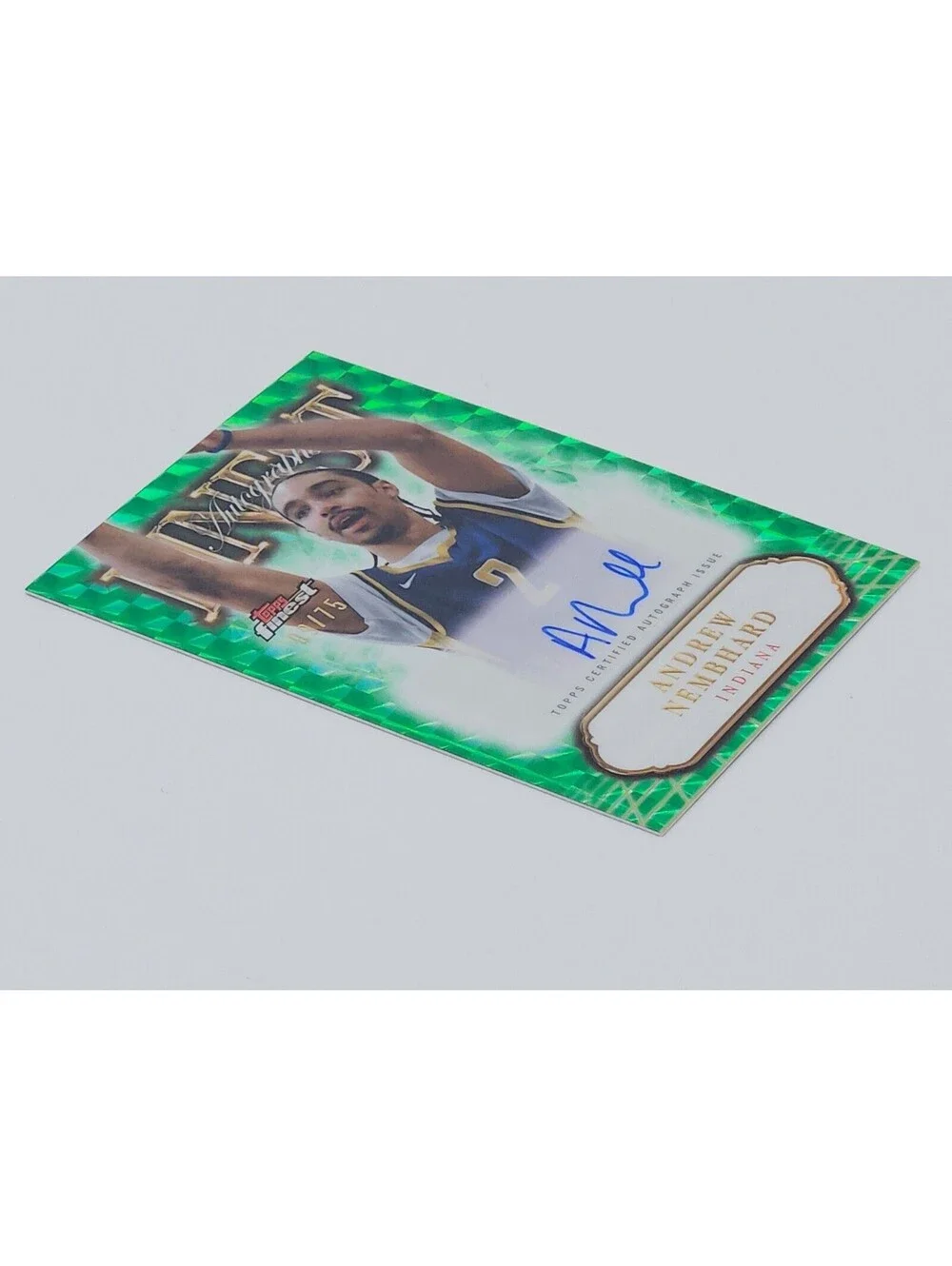 2024-25 Topps Finest Andrew Nembhard Auto Green Refractor /75 Indiana Pacers - Picture 3 of 7